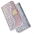 Croco Bling iPhone 12/12 Pro Wallet Case - Rose Gold