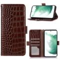 Crocodile Series iPhone 14 Wallet Leren Hoesje met RFID - Zwart