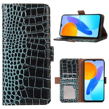 Crocodile Series iPhone 14 Wallet Leren Hoesje met RFID - Zwart