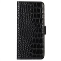Crocodile Series OnePlus Nord 2T Wallet Leren Hoesje met RFID - Zwart