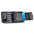 Crocodile Series Samsung Galaxy Z Flip4 5G Hoesje met Band - Zwart