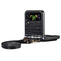 Crocodile Series Samsung Galaxy Z Flip4 5G Hoesje met Band - Zwart