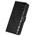 Crocodile Series Motorola Moto G62 5G Wallet Leren Hoesje met RFID - Zwart