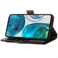 Crocodile Series Motorola Moto G62 5G Wallet Leren Hoesje met RFID - Zwart