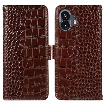 Nothing Phone (2) Crocodile Series Wallet Leren Hoesje met RFID