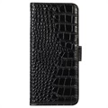 Crocodile Series OnePlus Ace/10R Wallet Leren Hoesje met RFID - Zwart