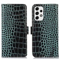 Crocodile Series Samsung Galaxy A33 5G Wallet Leren Hoesje met RFID - Groen