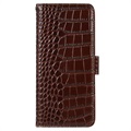 Crocodile Series Samsung Galaxy A53 5G Wallet Leren Hoesje met RFID - Bruin