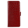 Crocodile Series Samsung Galaxy A53 5G Wallet Leren Hoesje met RFID - Rood