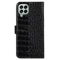 Crocodile Series Samsung Galaxy M33 Wallet Leren Hoesje met RFID - Zwart