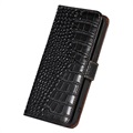 Crocodile Series Samsung Galaxy M33 Wallet Leren Hoesje met RFID - Zwart