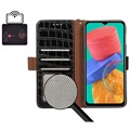 Crocodile Series Samsung Galaxy M33 Wallet Leren Hoesje met RFID - Zwart