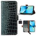 Crocodile Series iPhone 14 Wallet Leren Hoesje met RFID - Zwart