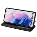 Crown Grid Pattern Samsung Galaxy S21 5G Flip Case - Zwart