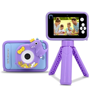 Schattige kindercamera met statief AC10 - Paars