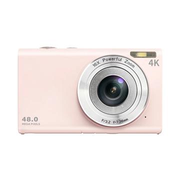 DC402-AF 4K Kids 48MP Digitale Camera Auto Focus 16X Digitale Zoom Vlogging Camera voor Tieners (Geopende verpakking - Bulkverpakking) - Licht Roze