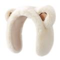 DEZ45 Schattige Pluche Oorbeer Winter Hoofdband / Oorwarmers - Beige