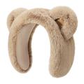 DEZ45 Schattige Pluche Oorbeer Winter Hoofdband / Oorwarmers - Khaki