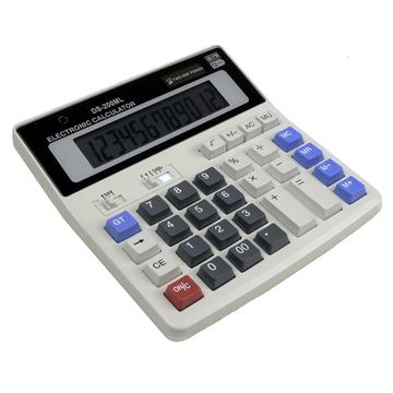 DS-200ML bureaucalculator - werkt op zonne-energie en batterijen - wit
