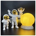 Decoratieve Astronautenbeeldjes met Maanlamp - Goud / Geel