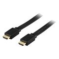 Deltaco Platte Hoge Snelheid HDMI-kabel met Ethernet - 0,5m - Zwart