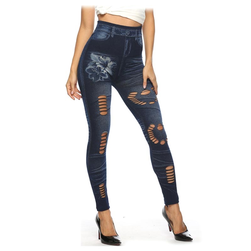 Denim Fashion Slim-fit Legging met Hoge 