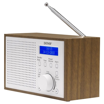 Denver DAB-46 DAB-radio met FM en alarmfunctie - Wit