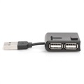 Digitus DA-70217 4-poorts USB Hub - 480Mbps, Win/Mac - Zwart