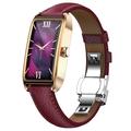 Dora T Elegant Smartwatch voor Dames met Deense Taal - Rood / Roségoud