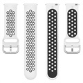 Tweekleurige Samsung Galaxy Watch4 / Watch4 Klassieke siliconen sportband - wit / zwart