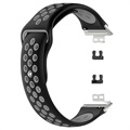 Dual-Color Huawei Watch Fit siliconen sportband - Zwart / Grijs