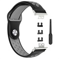 Dual-Color Huawei Watch Fit siliconen sportband - Zwart / Grijs