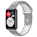 Dual-Color Huawei Watch Fit siliconen sportband - grijs / wit