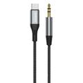 Dudao L11ProT USB-C naar Minijack kabel - Type-C/3.5mm - 1m - Zwart