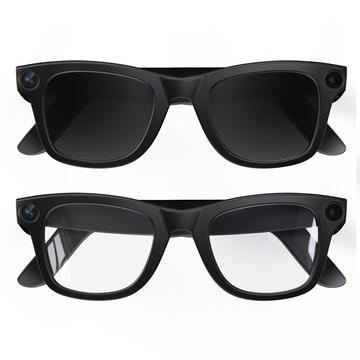 E02 slimme AI-bril met camera, vertaling - 137mm - zwart en antiblauw glas