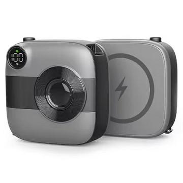 E49B Mini Camera-stijl 10000mAh Magnetische Draadloze Power Bank - 20W - Zwart / Grijs
