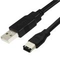 ERE USB naar FireWire 1394-adapterkabel voor audio-/videoapparaten - 1.8m - Zwart