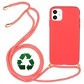Saii Eco Line iPhone 11 biologisch afbreekbaar hoesje met riem - rood