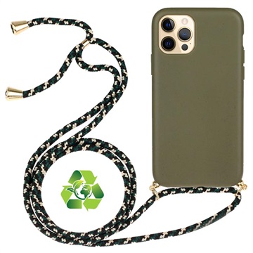 Saii Eco Line iPhone 12 Pro Max Hoesje met Bandje - Groen