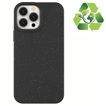 Eco Nature iPhone 14 Pro Max Hybrid Hoesje - Zwart