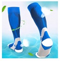 Elastische Knie Hoge Sport Sokken - L/XL - Blauw
