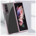 Gegalvaniseerd Frame Samsung Galaxy Z Fold3 5G Hoesje - Rose Goud