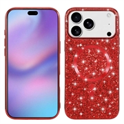 iPhone 17 Pro Gegalvaniseerde Glitter Hoesje - MagSafe-compatibel - Rood