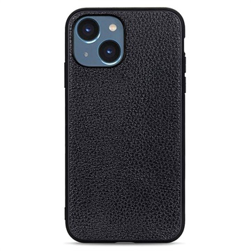 Elegante iPhone 14 Max Leren Case - Zwart