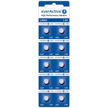 EverActive AG1 LR621/LR60 Alkaline knoopcel batterijen - 10 stuks.