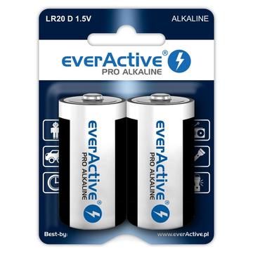 EverActive Pro LR20/D Alkaline batterijen 17500mAh - 2 stuks.