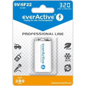 EverActive Professional Line EVHRL22-320 Oplaadbare 9V Accu 320mAh