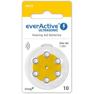 EverActive Ultrasone 10/PR70 Hoortoestelbatterijen - 6 stuks.