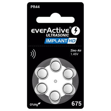 EverActive Ultrasoon Implantaat HD 675/PR44 Hoortoestel batterijen - 6 stuks.
