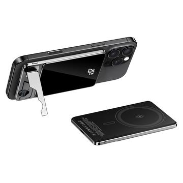 F15 Ultradunne 10000mAh magnetische draadloze powerbank met voet - 15W - Grijs